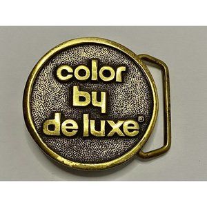 Color by Deluxe Vintage Solid Brass Belt Buckle BTS Made in USA